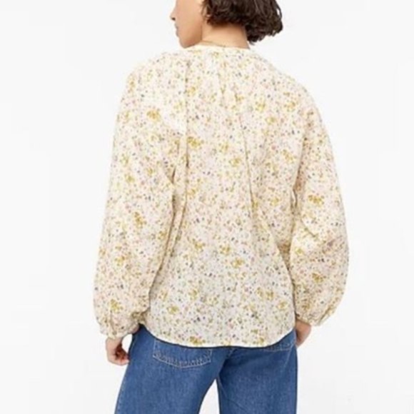 J. Crew | Cotton Voile Button Front Top in Soft Posies Small - Picture 6 of 13